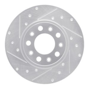 Chrysler 200 Brake Rotor (1) - Rear Left - R1 Concepts - Drilled & Slotted - Silver - `14-`22 Chrysler 200 Brake Rotor (1) - Rear Left - R1 Concepts - Drilled & Slotted - Silver - `14-`22